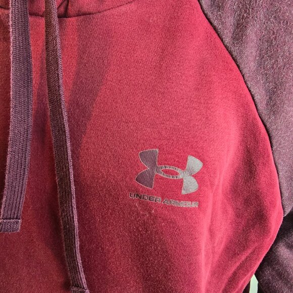 Under Armour Sweatshirt Mens XL Red Pullover Hoodie Loose Fit Fleece Athleisure - Picture 3 of 9
